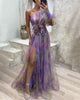 Ariella - Elegant Women's Long Summer Evening Gown with Floral Design