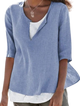 Claudine - Stylish Women's Shirt with V-neck and 3/4 Sleeves