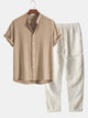 Oaklyn - Stylish Men's Linen Shirt and Trousers Set for Everyday Elegance