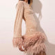 Sophie - Glamorous Evening Dress with Sequins and Feather Hem