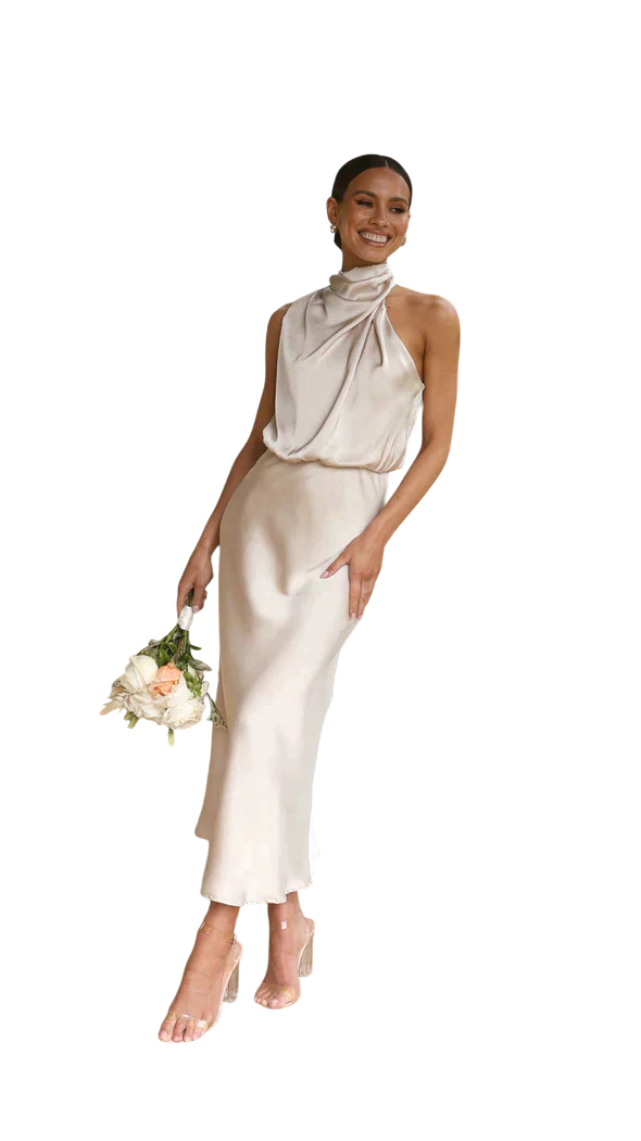Priscilla - Elegant Women's Satin Dress for Formal Occasions