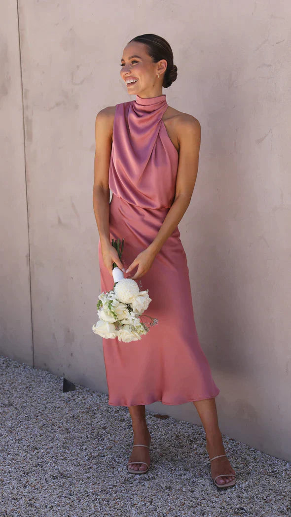 Priscilla - Elegant Women's Satin Dress for Formal Occasions