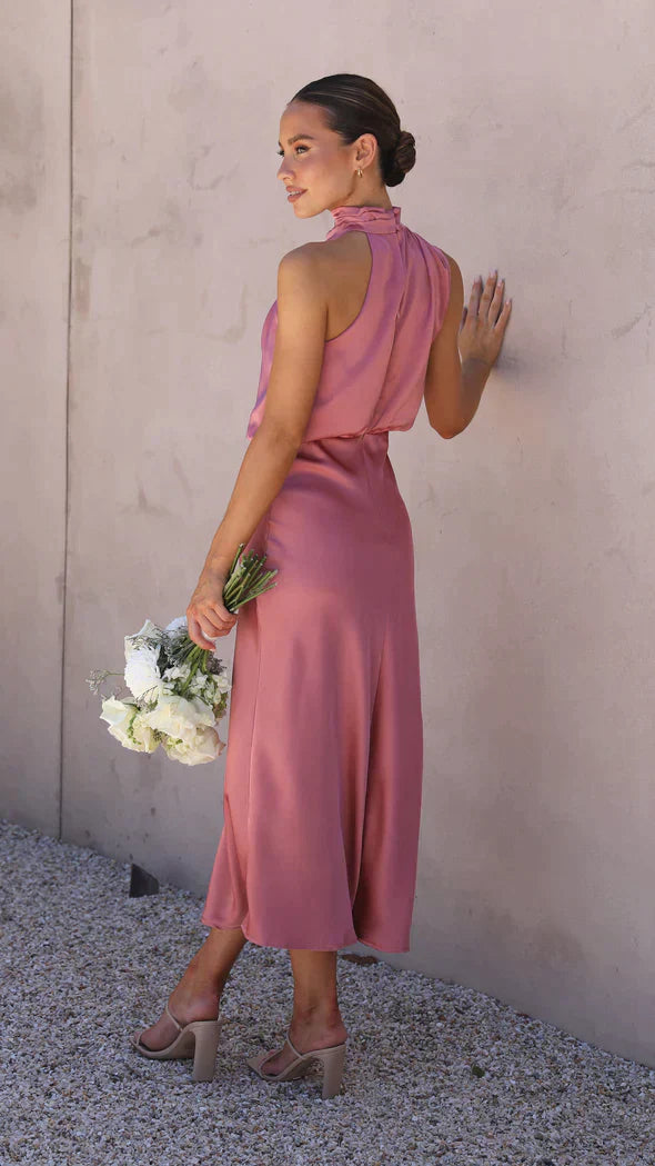 Priscilla - Elegant Women's Satin Dress for Formal Occasions