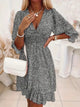 Nikki - Elegant Women's Dress with Floral Print and V-neck