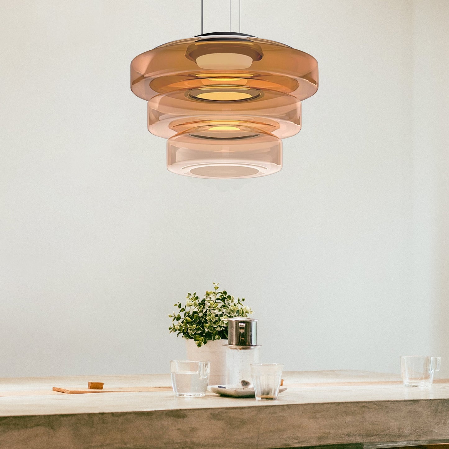 AuraLuxe - Bauhaus Style Glass Pendant Lighting for Modern Interiors