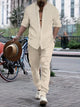 Moses - Elegant Men's Shirt and Trouser Set with Ribbed Design