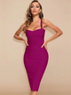 Portia - Elegant Vintage Bodycon Dress with Crossover Front