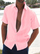 Colin - Lightweight Men's Short-Sleeved Shirt in Cotton and Linen Blend