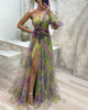 Ariella - Elegant Women's Long Summer Evening Gown with Floral Design