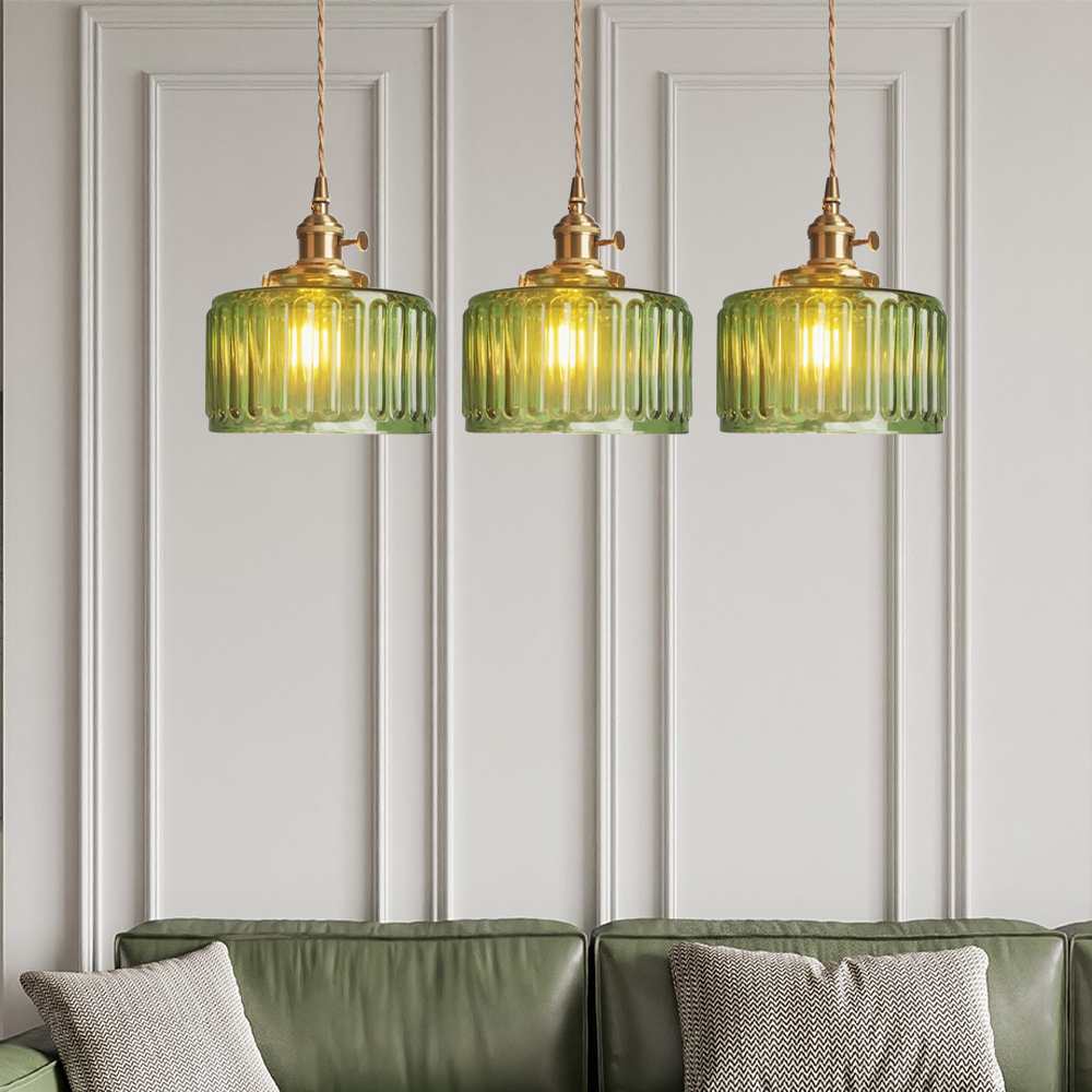 Luxano - Vintage Crystal Pendant Lamp Elegant Cylinder Glass Home