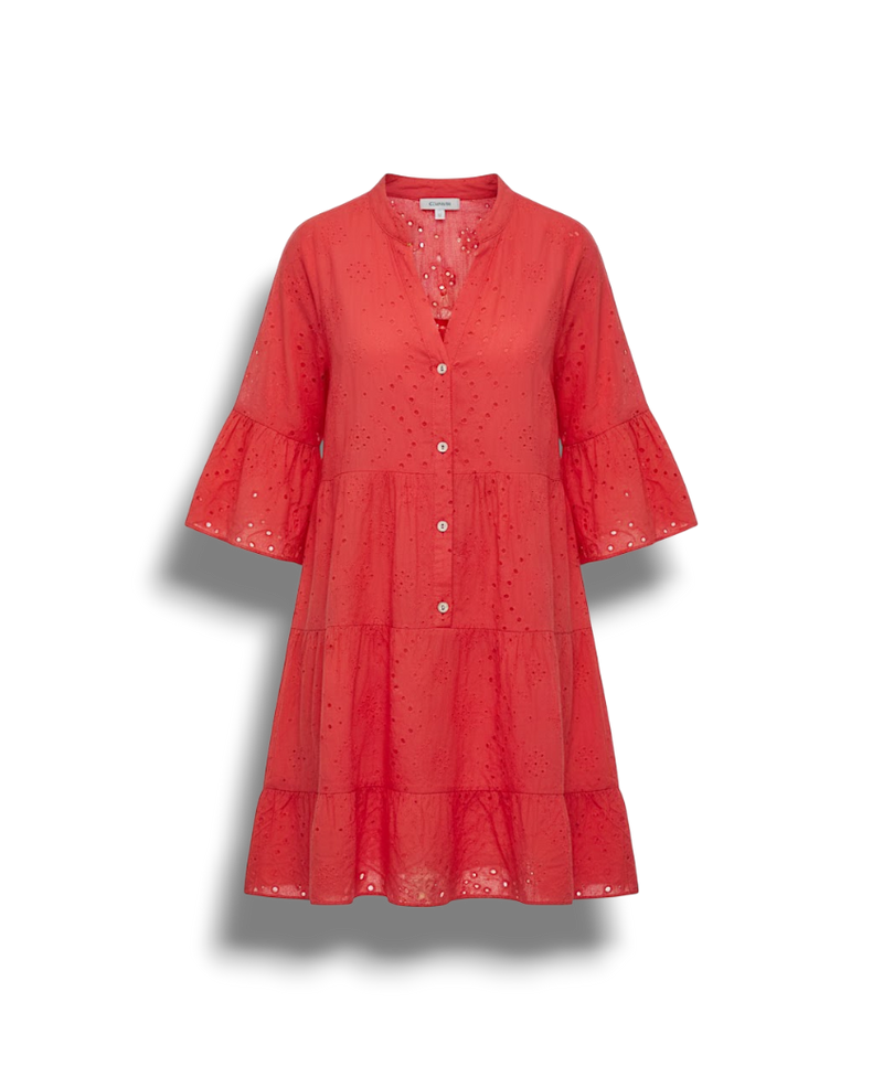 Candela - Breathable Women's Summer Dress with Flattering V-neck and Flared Sleeves