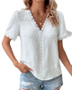 Paula - Elegant Women's Lace Shirt with Short Sleeves