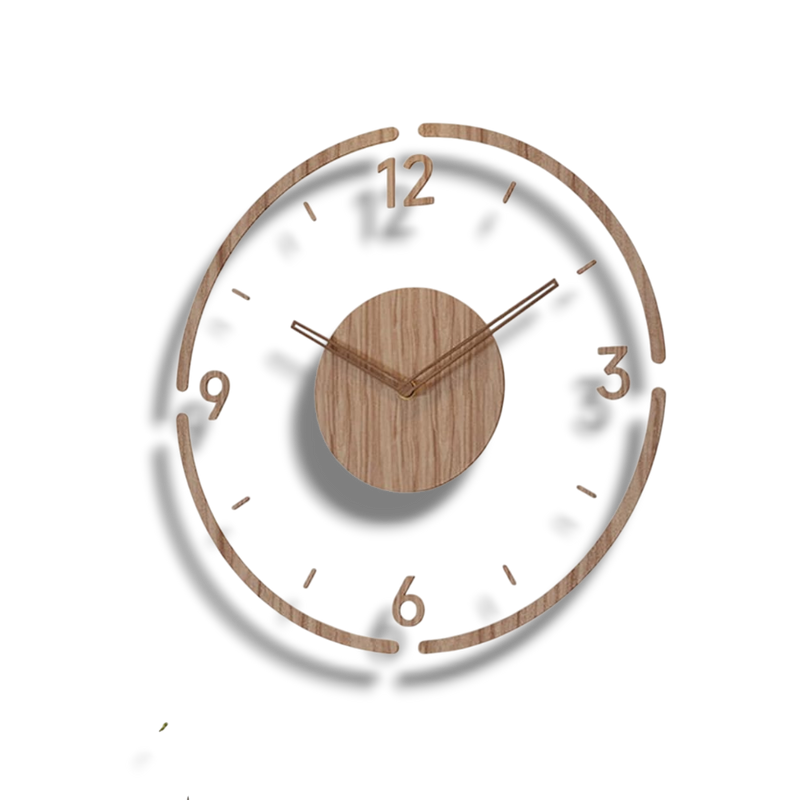 Showerra - Large Acrylic Wood Wall Clock For Living Room Modern