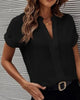 Amy - Elegant Women's Short-Sleeved Blouse with V-Neck Design