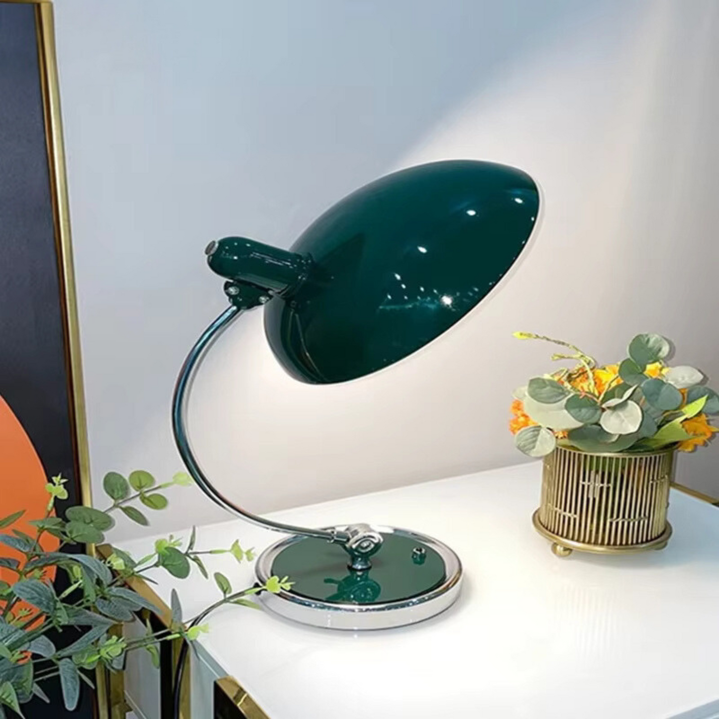 Iridia - ScandiArc Bauhaus Inspired Iron Table Lamp for Home Office