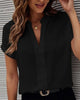Amy - Elegant Women's Short-Sleeved Blouse with V-Neck Design