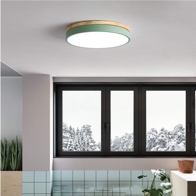 Sheetara - Scandi Natural Ceiling Light With Wood Ring LED
