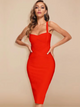 Portia - Elegant Vintage Bodycon Dress with Crossover Front