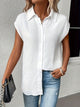 Piper - Elegant Women's Front Textured Linen Blouse with Collared Neckline