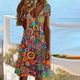 Benigna - Vibrant Women's Dress with Playful Patterns and Flattering Silhouette