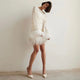 Sophie - Glamorous Evening Dress with Sequins and Feather Hem