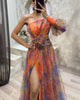 Ariella - Elegant Women's Long Summer Evening Gown with Floral Design