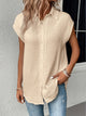 Piper - Elegant Women's Front Textured Linen Blouse with Collared Neckline