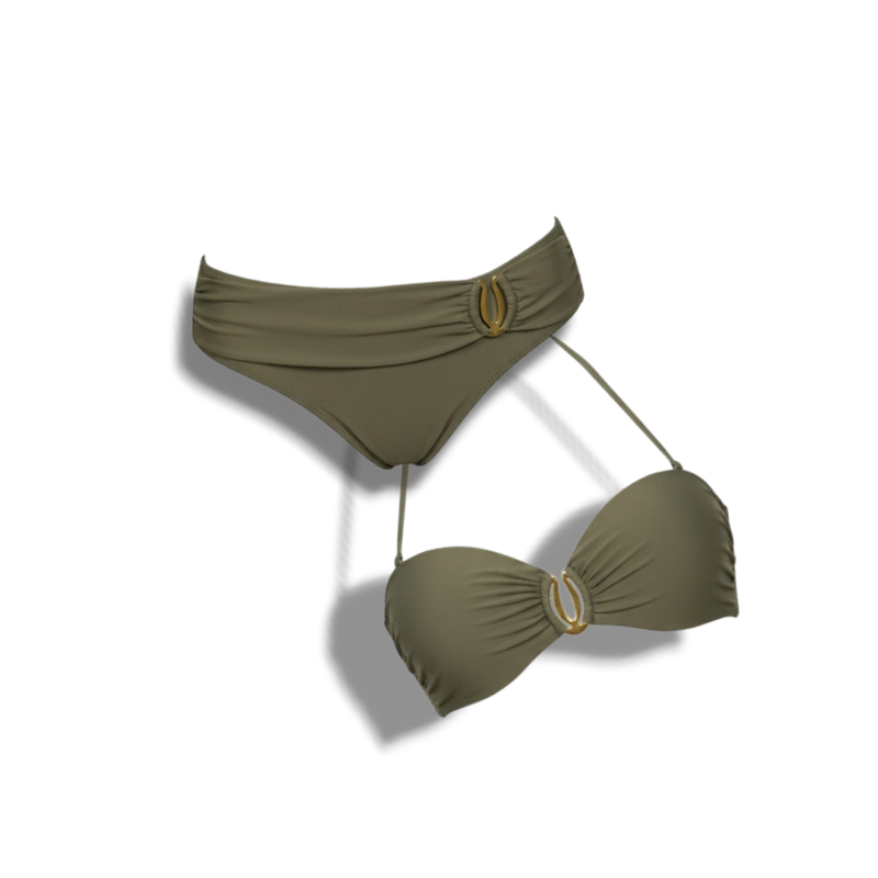 Runa - Elegant Women's Bikini with Halter Neckline and Solid Colors