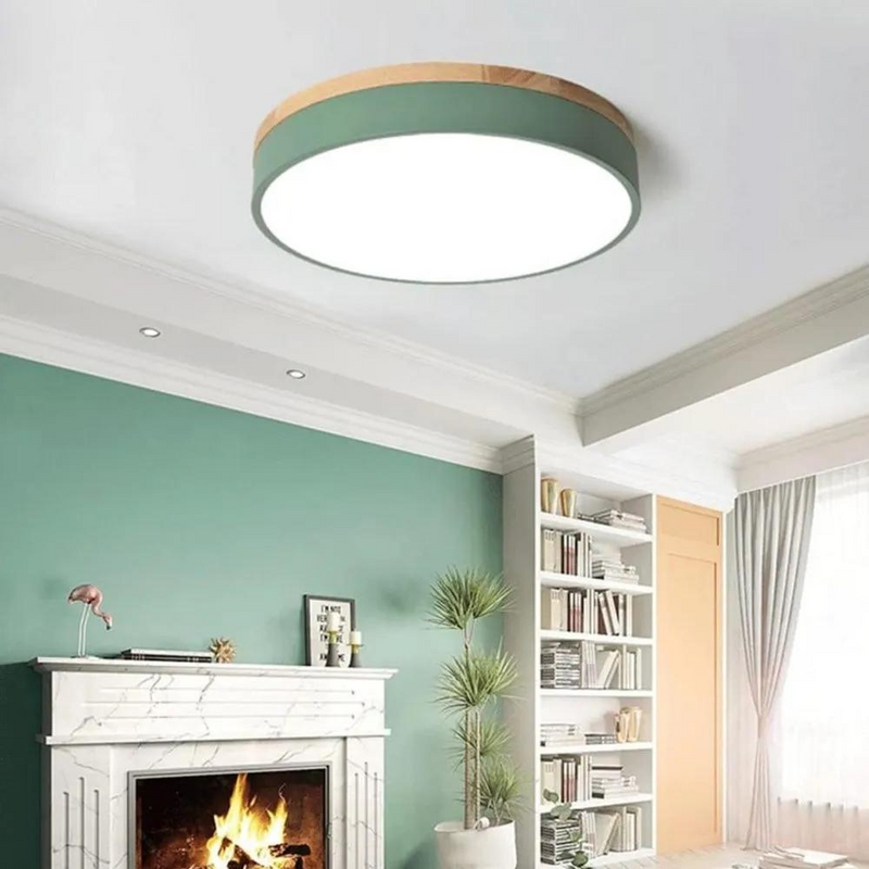 Sheetara - Scandi Natural Ceiling Light With Wood Ring LED