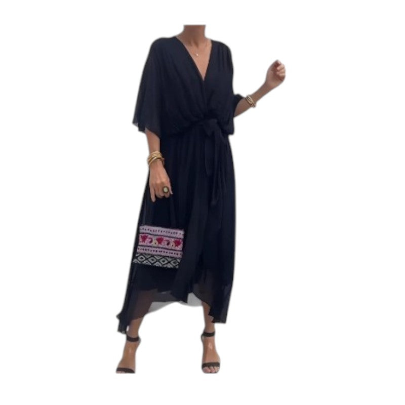Seraphina - Timeless Wrap Midi Dress for Effortless Elegance