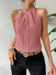 Joy - Elegant Halter Top with Chic Pleated Texture