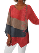 Cyrene- Artistic Retro T-Shirt with Cotton and Linen Blend