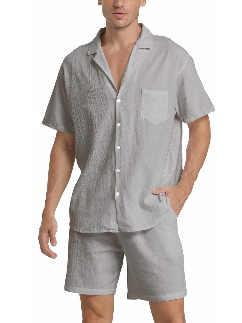 Barry - Luxurious Men's Linen Shirt and Beach Shorts Set