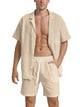 Barry - Luxurious Men's Linen Shirt and Beach Shorts Set