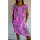 Venetia - Comfortable Round-Neck Dress with Tropical Floral Print