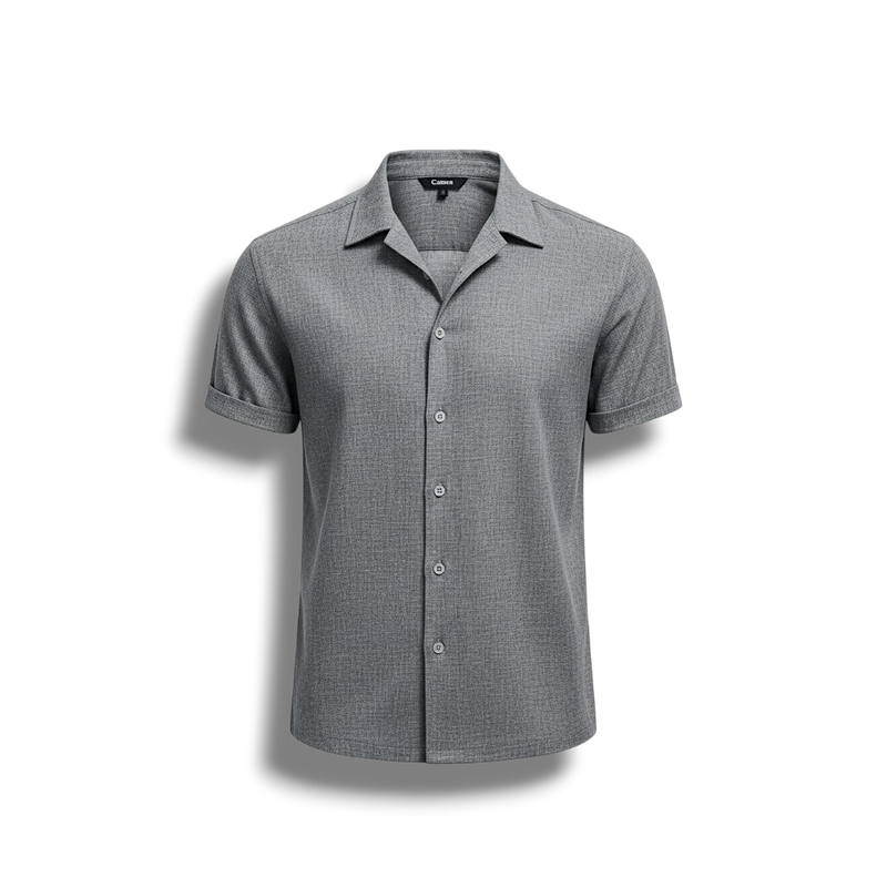 Bill - Minimalist Short Sleeve Cotton and Linen Shirt for Men