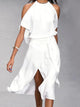 Madonna - Elegant Dress with Fashionable Shoulder Cutouts