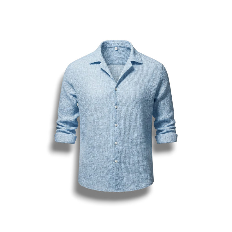 Frederik - Solid-Colored Long-Sleeved Button-Down Shirt with Lapel Collar