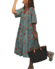 Mabyn - Elegant Women's Dress with Bohemian Charm and Floral Print