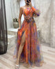Ariella - Elegant Women's Long Summer Evening Gown with Floral Design