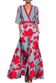 Fleur- Stunning Women's Long Dress with Deep V Neck and Flowing Skirt