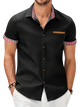 Joel - Stylish Men's Short-Sleeved Shirt with Decorative Chest Pocket