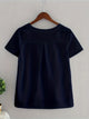 Rahima - Elegant Women's White V-Neck Linen Blouse with Semi-Sheer Quality