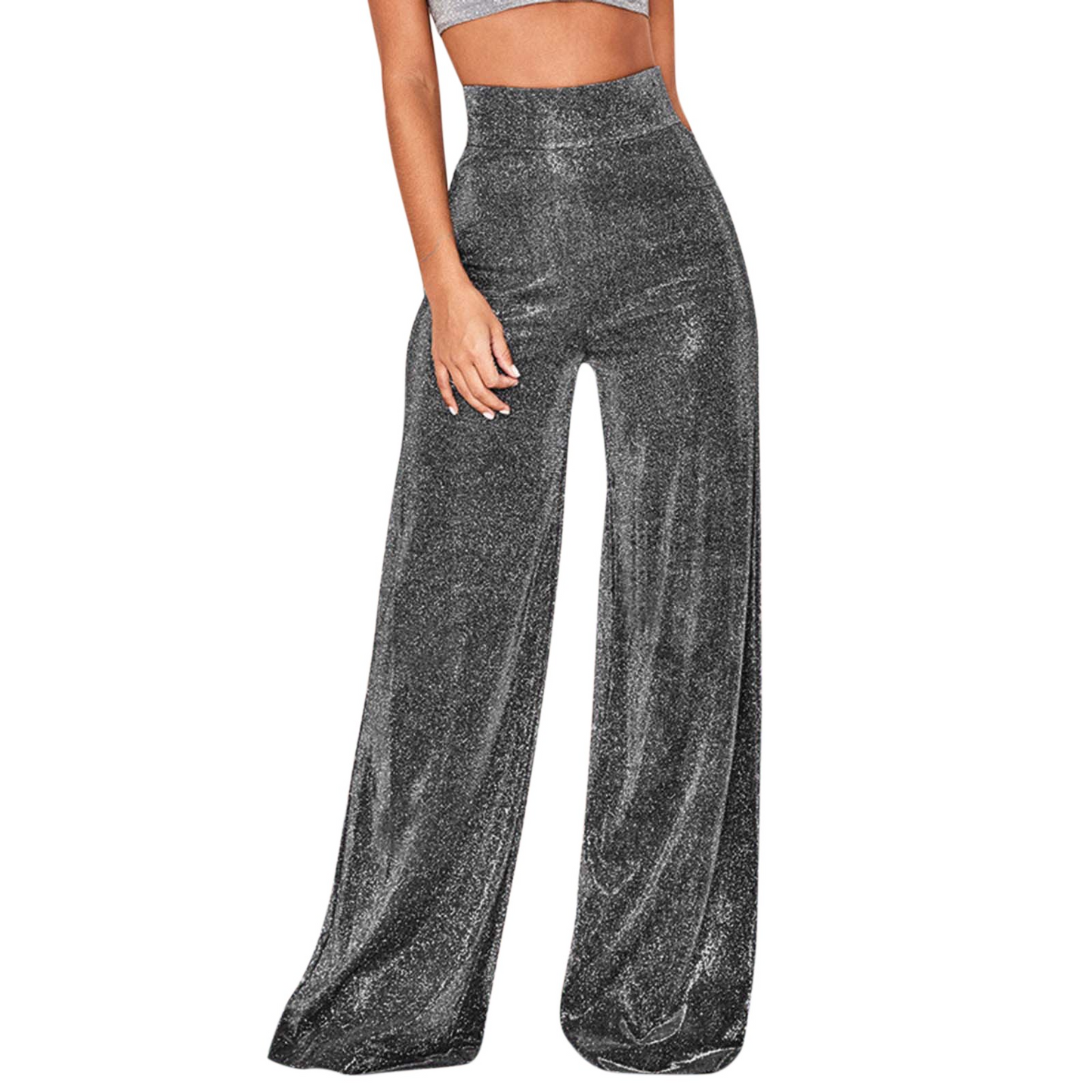 Patsy - Chic Glitter Flared Trousers for Women in Trendy Style