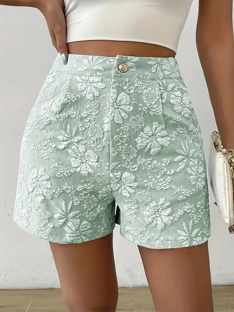 Bernice - Stylish High-Waisted Floral Embroidered Shorts