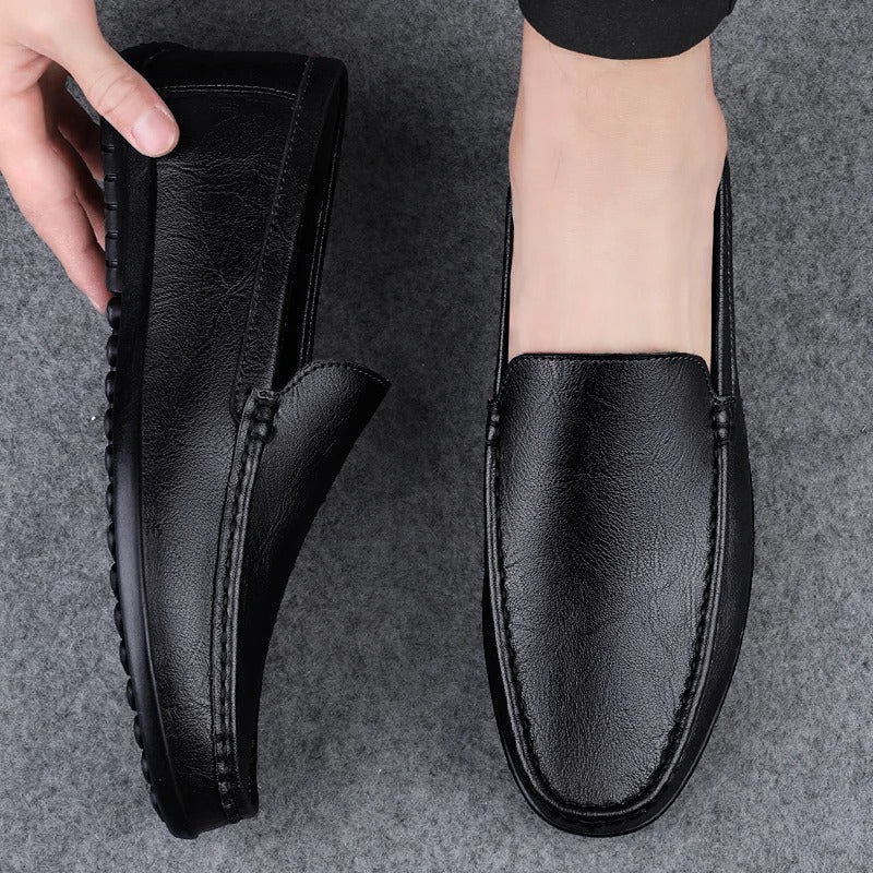 Lachlan - Elegant Slip-On Genuine Leather Moccasins for Comfortable Wear