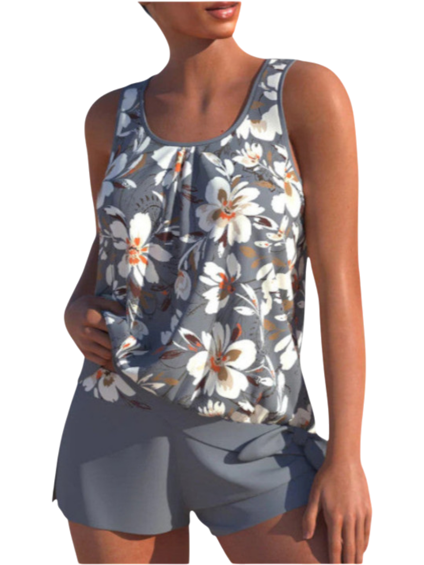 Dinora - Trendy Floral Tankini with Sleeveless Design for Comfortable Swimwear