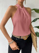 Joy - Elegant Halter Top with Chic Pleated Texture