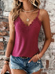 Garnetta - Playful and Elegant Lace Top with V-neck and Spaghetti Straps