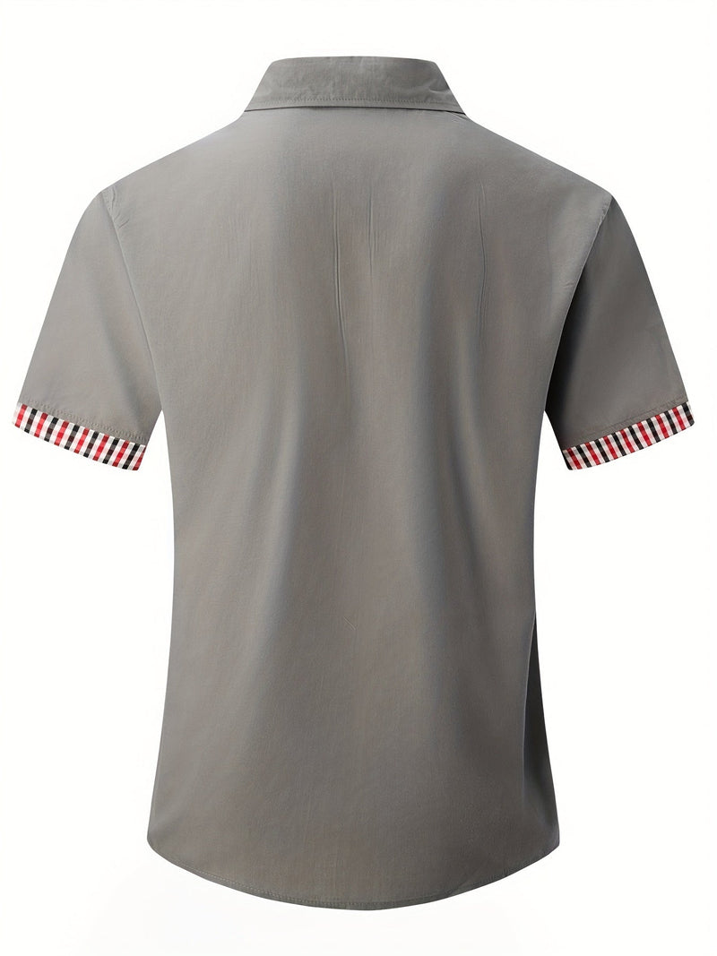 Joel - Stylish Men's Short-Sleeved Shirt with Decorative Chest Pocket